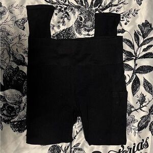 ODODOS Seamless Ribbed Leggings with Pockets High Waisted Acid Washed.